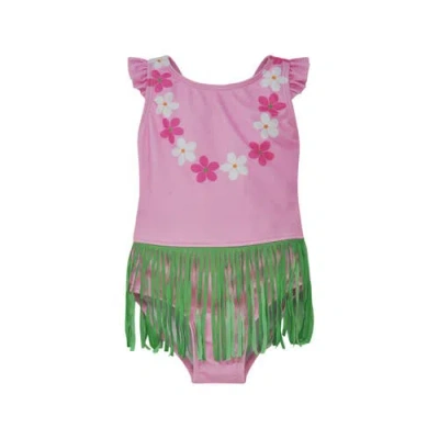 Flap Happy Babies'  Infant & Toddlers Sun Protective Upf 50+ Keilani One-piece Swimsuit With Fringe In Pink