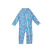 Flap Happy Babies'  Infant & Toddlers Sun Protective Upf 50+ Long Surf Ankle Length Swimsuit In Seahorse Garden