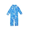 Flap Happy Infant & Toddlers Sun Protective Upf 50+ Long Surf Ankle Length Swimsuit In Shark Cyclone