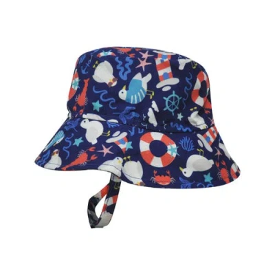 Flap Happy Babies'  Kids Upf 50+ Lightweight, Uv Blocking Bucket Sun Hat In Blue