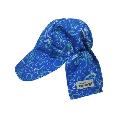 Flap Happy Kids Upf 50+ Original Flap Hat In Blue