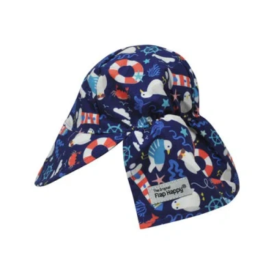 Flap Happy Kids Upf 50+ Original Flap Hat In Blue