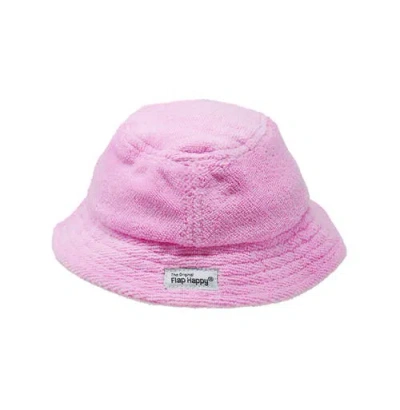 Flap Happy Kids Upf 50+ Terry Beach Bucket Sun Hat In Pink