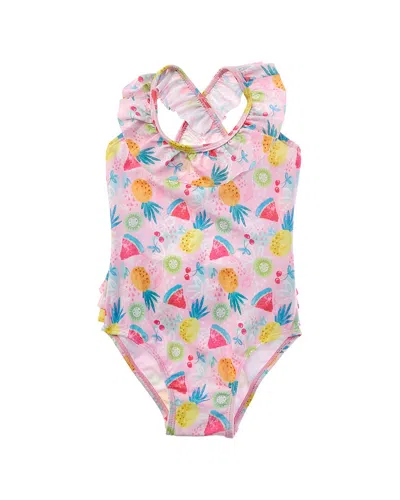 Flap Happy Kids' One Piece Fruit Fiesta Swim Suit In Pink