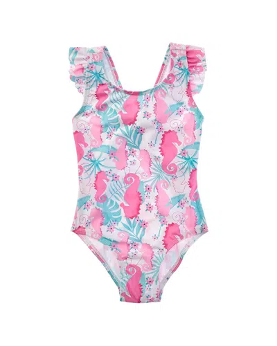 Flap Happy Kids' One Piece Magic Seahorse Swimsuit In Pink