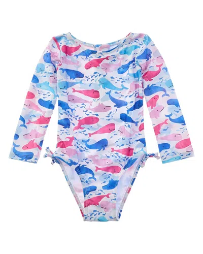 Flap Happy One Piece Rosy Whales Swimsuit In Blue