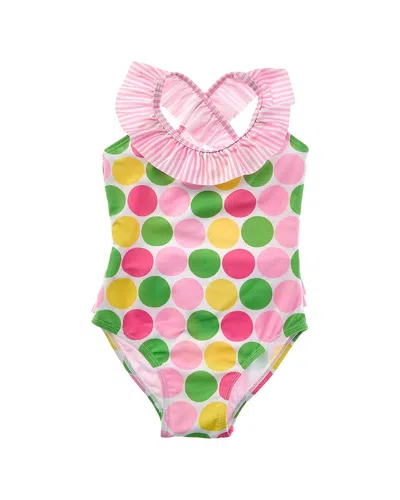 Flap Happy Kids' One Piece Spring Dots Swimsuit In Pink