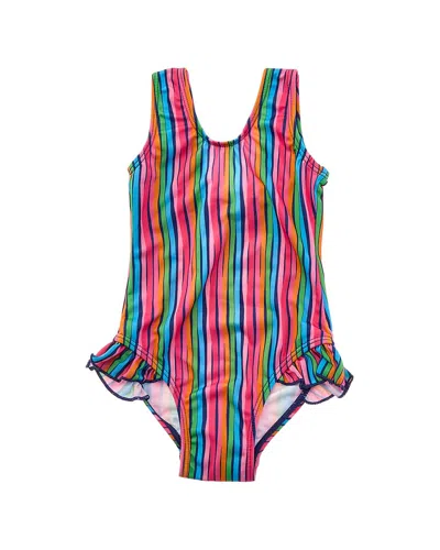 Flap Happy Kids' One Piece Wacky Ribbons Swimsuit In Multi