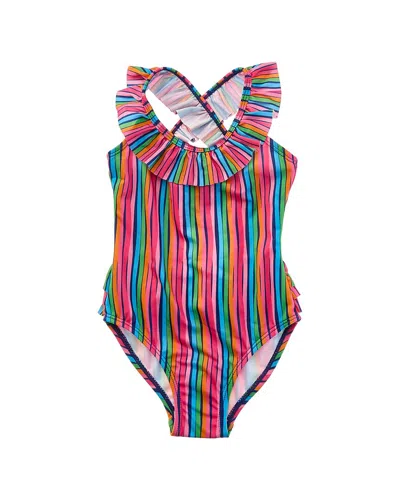Flap Happy Kids' One Piece Wacky Ribbons Swimsuit In Multi