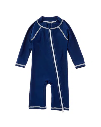 Flap Happy Kids' Original Navy Rash Guard Romper In Blue