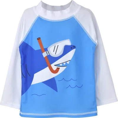 Flap Happy Babies'  Sustainably Made Upf 50+ Kids' Graphic Rash Guard Swim Top In Multi