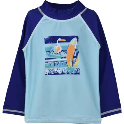 Flap Happy Babies'  Sustainably Made Upf 50+ Kids' Graphic Rash Guard Swim Top In Multi