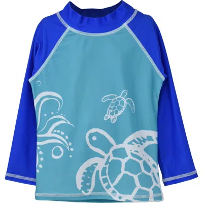 Flap Happy Babies'  Sustainably Made Upf 50+ Kids' Graphic Rash Guard Swim Top In Multi