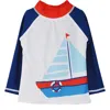 Flap Happy Babies'  Sustainably Made Upf 50+ Kids' Graphic Rash Guard Swim Top In Nautical Fun
