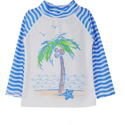 Flap Happy Babies'  Sustainably Made Upf 50+ Kids' Graphic Rash Guard Swim Top In Seaside Palms