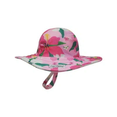 Flap Happy Babies'  Sustainably Made Upf 50+ Summer Splash Swim Hat In Pink