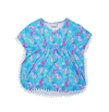 Flap Happy Triple Brushed Girls Upf 50+ Kaia Beach Swim Cover-up In Seahorse Garden