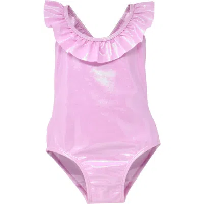 Flap Happy Kids'  Upf 50+ Mindy Crossback Swimsuit For Girls In Purple