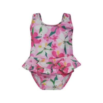 Flap Happy Babies'  Girl's Upf 50+ Stella Infant Ruffle Swimsuit In Multi