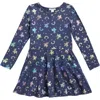 Flapdoodles Kids'  Foiled Long Sleeve Dress In Blue