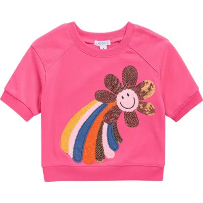 Flapdoodles Kids' Appliqué T-shirt In Pink