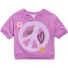 Flapdoodles Kids' Appliqué T-shirt In Purple