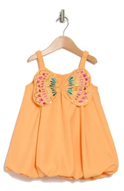 Flapdoodles Kids' Butterfly Bow Dress In Orange