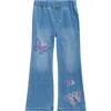 Flapdoodles Kids' Butterfly Flare Jeans In Blue