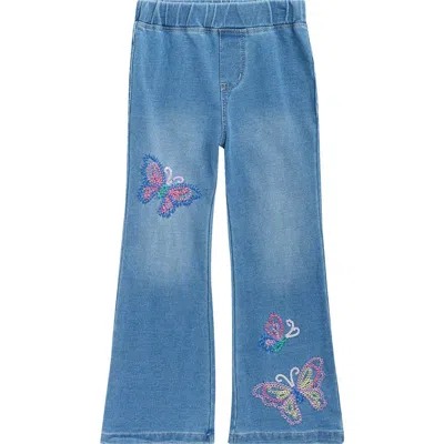 Flapdoodles Kids' Butterfly Flare Jeans In Blue