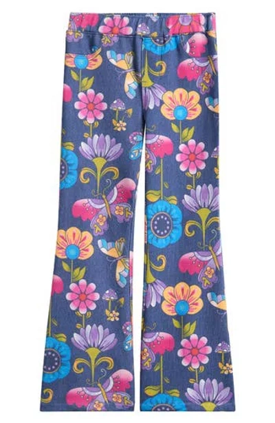 Flapdoodles Kids' Floral Flare Jeans In Blue