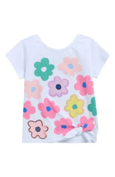 Flapdoodles Kids' Floral Side Tie Top In Multi