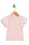 FLAPDOODLES FLAPDOODLES KIDS' GINGHAM BUBBLE SLEEVE TOP