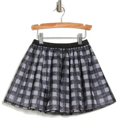 Flapdoodles Kids' Gingham Tulle Skirt In Black