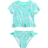 Flapdoodles Kids' Mermaid Shimmer Two-piece Rashguard Swimsuit In Print