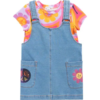 Flapdoodles Kids' Patchwork Jumper & T-shirt Set In Blue