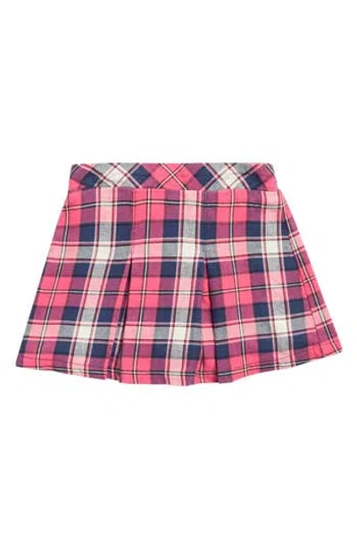 Flapdoodles Kids' Pleated Plaid Skort In Red