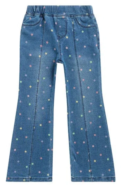 Flapdoodles Kids' Polka Dot Flare Pants In Blue