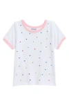 Flapdoodles Kids' Rhinestone Ringer T-shirt In White