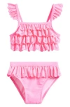 Flapdoodles Kids' Ruffle Eyelet Two-piece Swimsuit In Pink