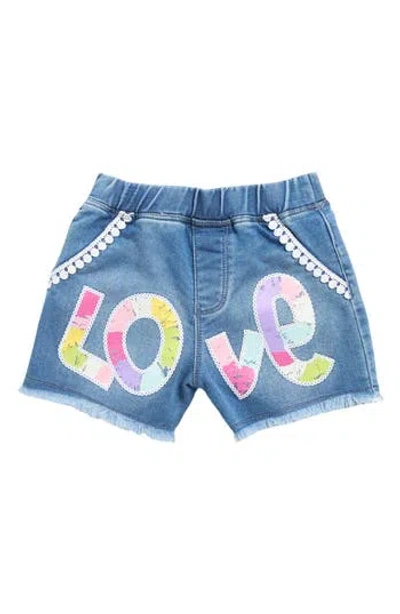 Flapdoodles Kids' Sequin Love Shorts In Blue