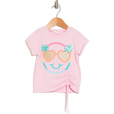 Flapdoodles Kids' Side Gather Sequin Top In Pink