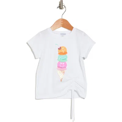 Flapdoodles Kids' Side Gather Sequin Top In White