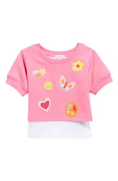 Flapdoodles Kids' Twofer T-shirt In Pink