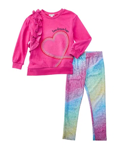 Flapdoodles Kids' Sparkle Pullover Set In Multi