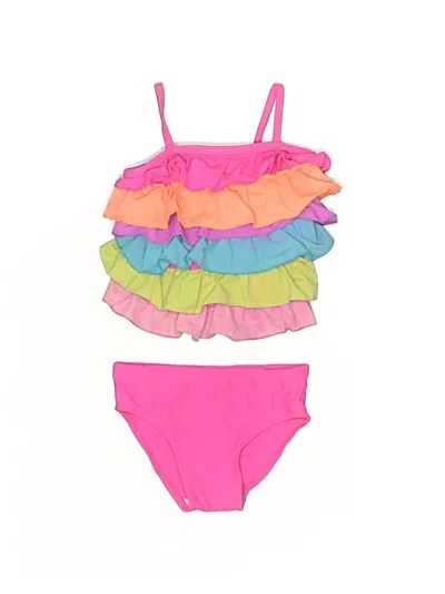 Pre-owned Flapdoodles Kids' Two Piece Swimsuit In Pink