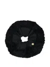 Flapper Astrakhan-effect Scrunchie In Black