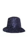 Flapper Logo-charm Bucket Hat In Blue