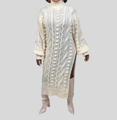 Flarix Corp Winter Sweater Dress In White