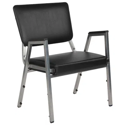 Flash Furniture 1000 Lb. Rated Black Medical Reception Arm Chair With 3/4 Panel Back
