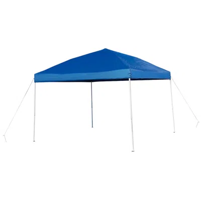 Flash Furniture 10'x10' Blue Outdoor Pop Up Event Slanted Leg Canopy Tent With Carry Bag